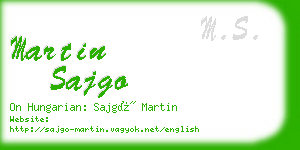 martin sajgo business card